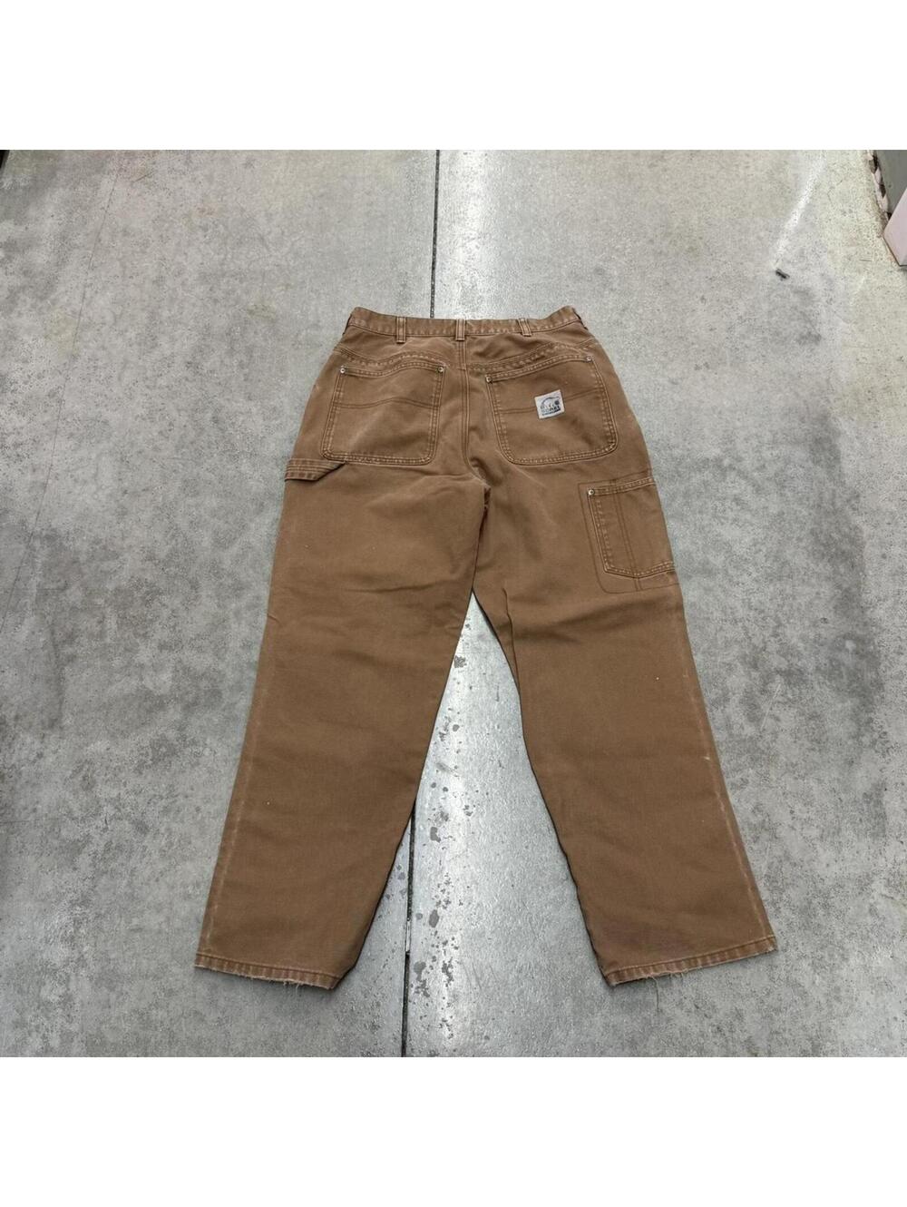 vintage sorel brown relaxed baggy fit double knee dungaree cargo pants 32 x 30 - Picture 4 of 4